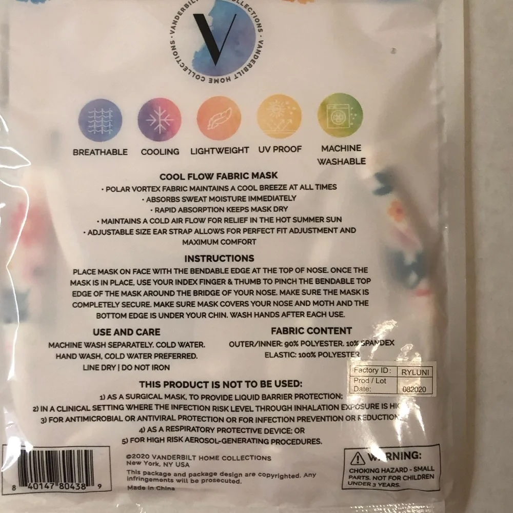 2 Pack Fabric Face Masks for Kids NEW!